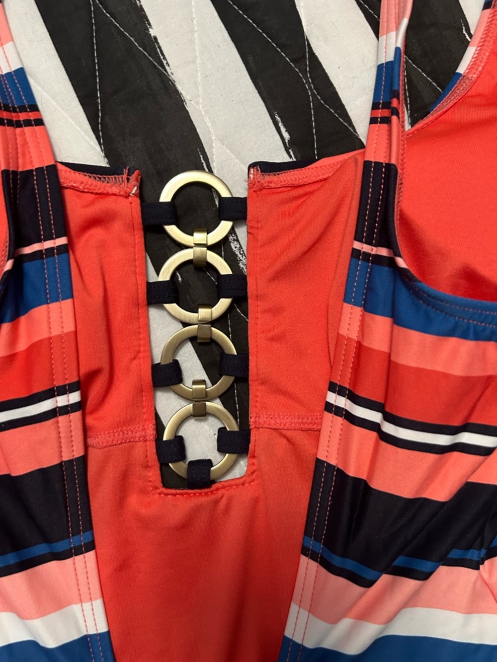 MICHAEL Michael Kors Navy and Coral Swimsuit size 10 - Picture 9 of 11